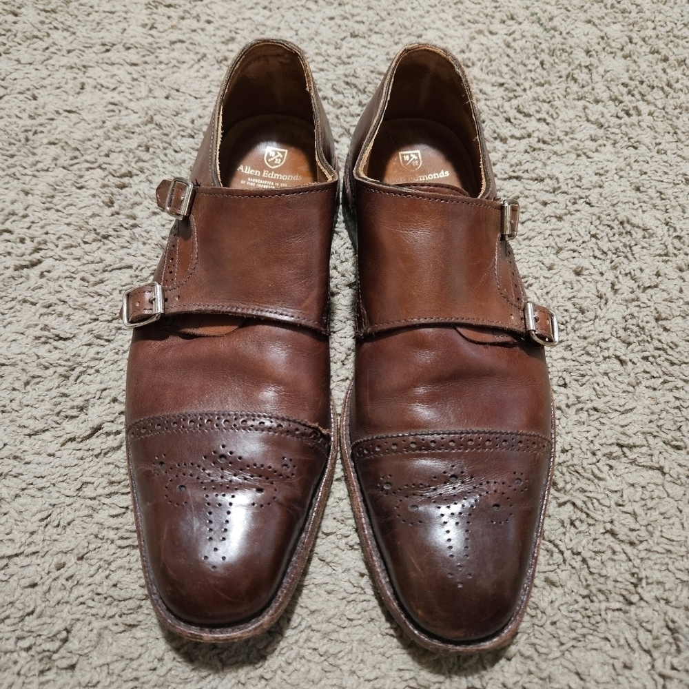 Allen Edmunds St. John's Double Monk Strap Dress Shoe Size 10.5